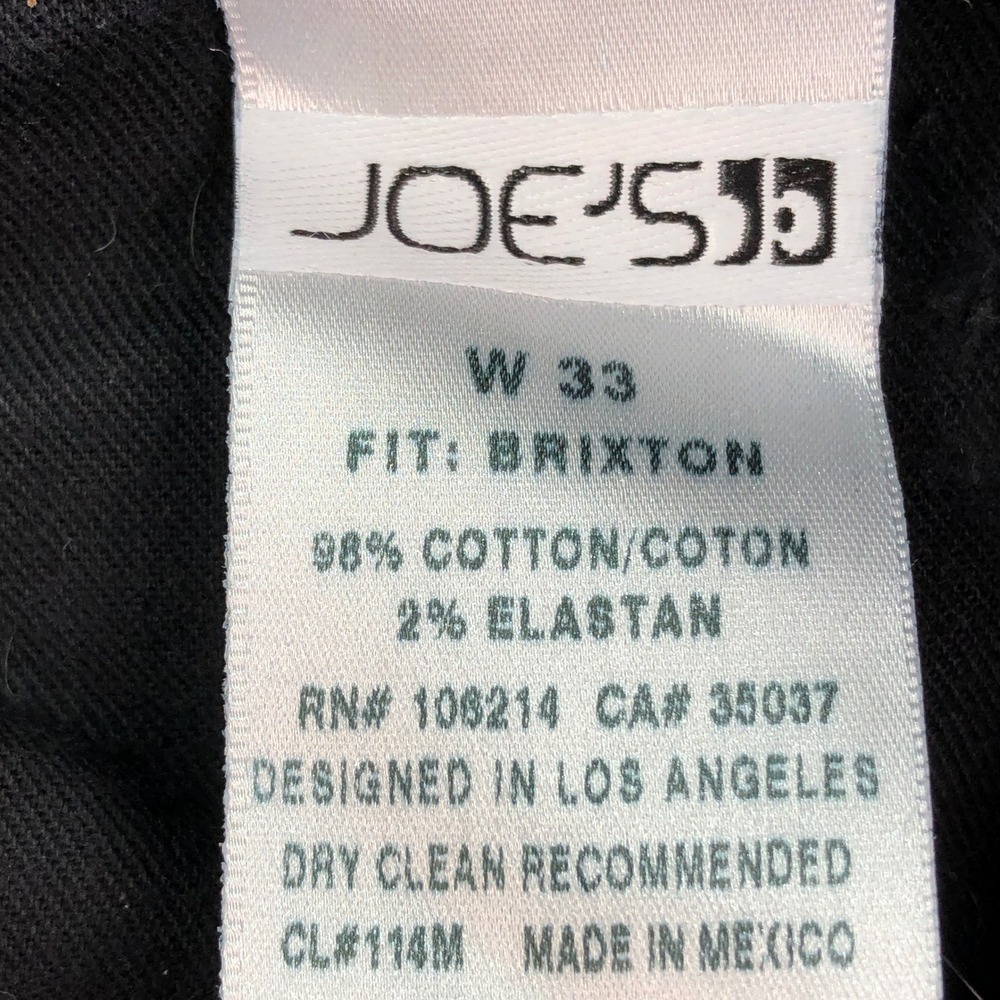 Joes Men Jeans 33x34 Black Brixton Straight Narrow Coated Rock Metallic Mid-rise - Picture 3 of 16